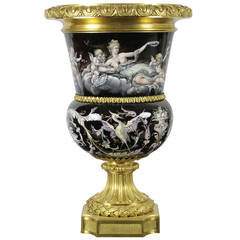 19th Century Vase Limoges Enamel and Gilt Bronze