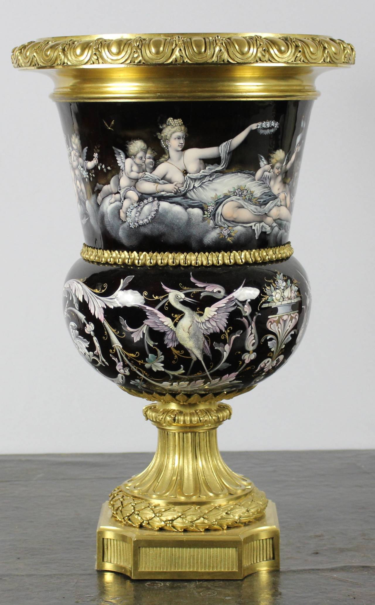 vase bronze and Limoges enamel SXIX second half.