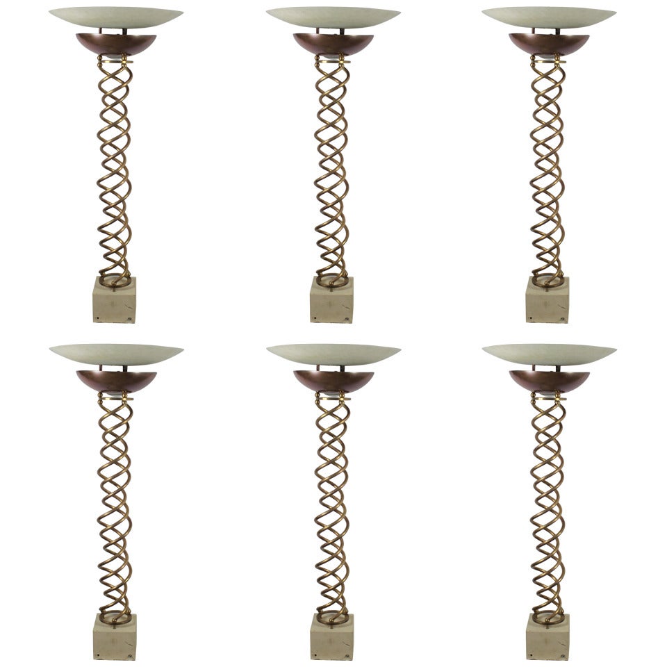 20th Century Six Standing Lamps For Sale