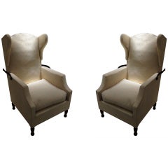 Vintage Pair of Maison Jansen Club reclinable armchairs. Francia 1950