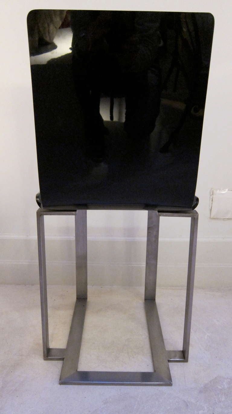 A Pair Of Chairs In Black Lucite By Marc du Plantier, Lacloche edition. For Sale 1
