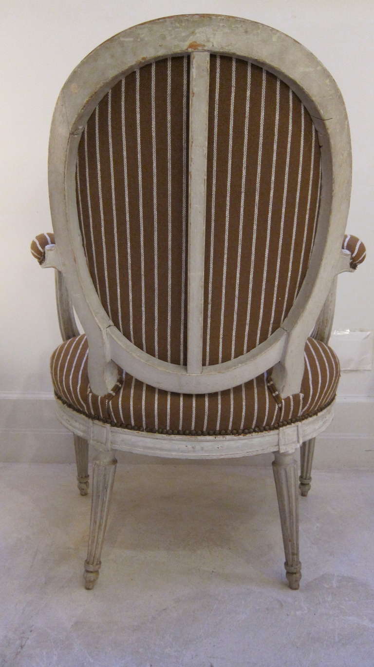 PH POIRIE stamped of JME, 3 Armchairs, París XVIIIth Circa 1780 Luis XVI In Good Condition For Sale In Madrid, ES