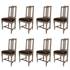 A set of eight Gustavian Period chairs, Sweden XVIIIth century