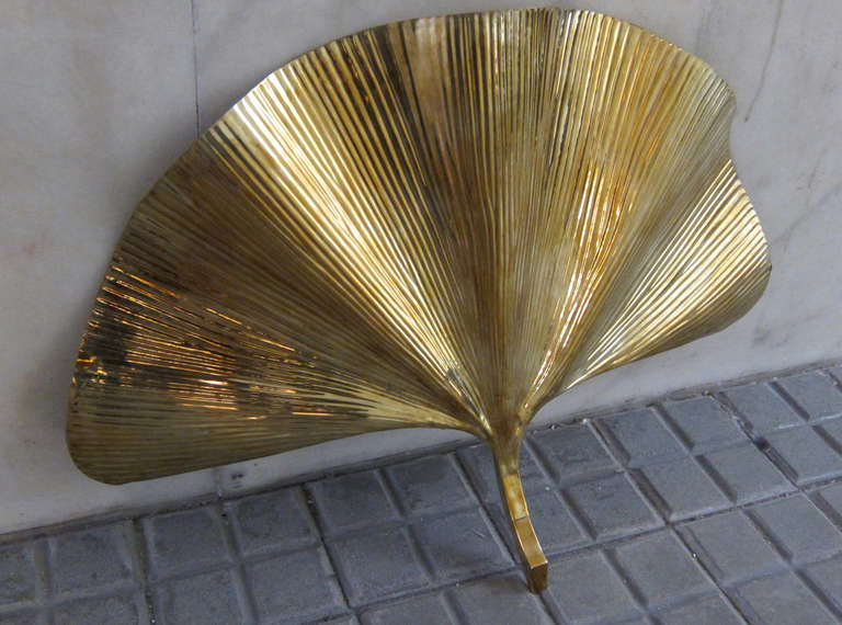 Late 20th Century A Wall Light In Golden Brass By Tommaso Barbi, Italy 1970