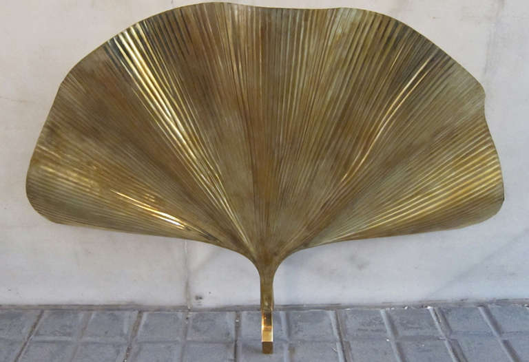 A Wall Light In Golden Brass By Tommaso Barbi, Italy 1970 2