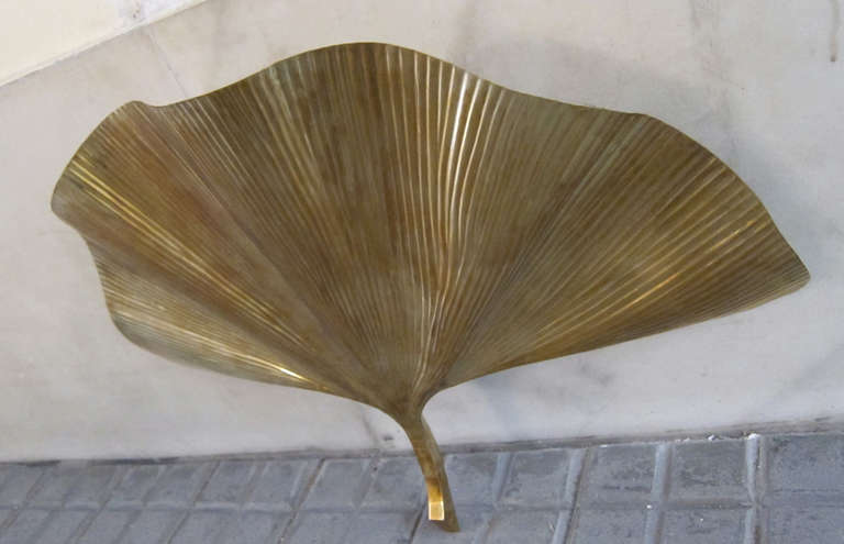 A Wall Light In Golden Brass By Tommaso Barbi, Italy 1970 3