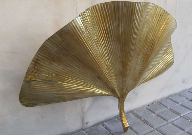 A Wall Light In Golden Brass By Tommaso Barbi, Italy 1970 4