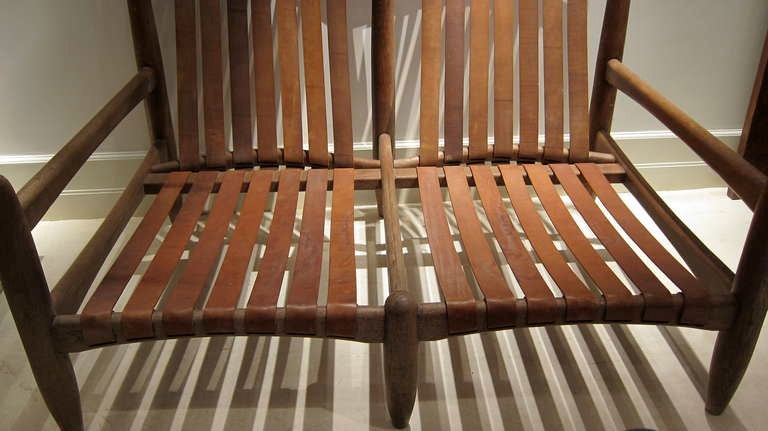 An oak and leather danish canape by Hans Wegner. Denmark 1960'. For Sale at  1stDibs