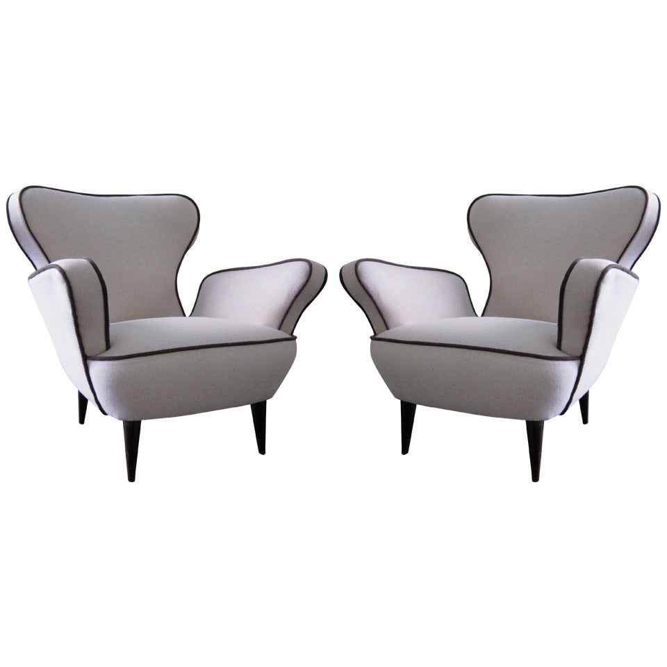 A Pair Of Italian Armchairs. Italy 40'