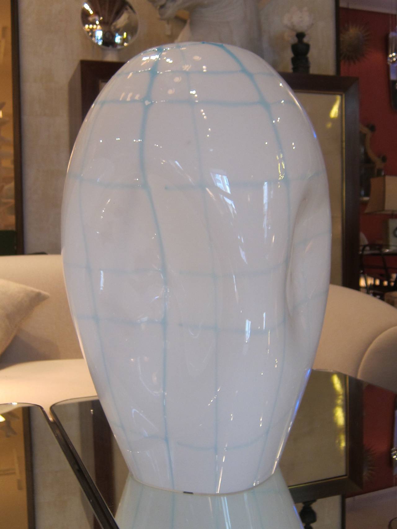 Italian A pair of big Murano glass table lamps by 