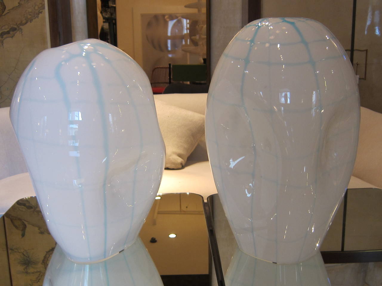 A pair of big Murano glass table lamps by 