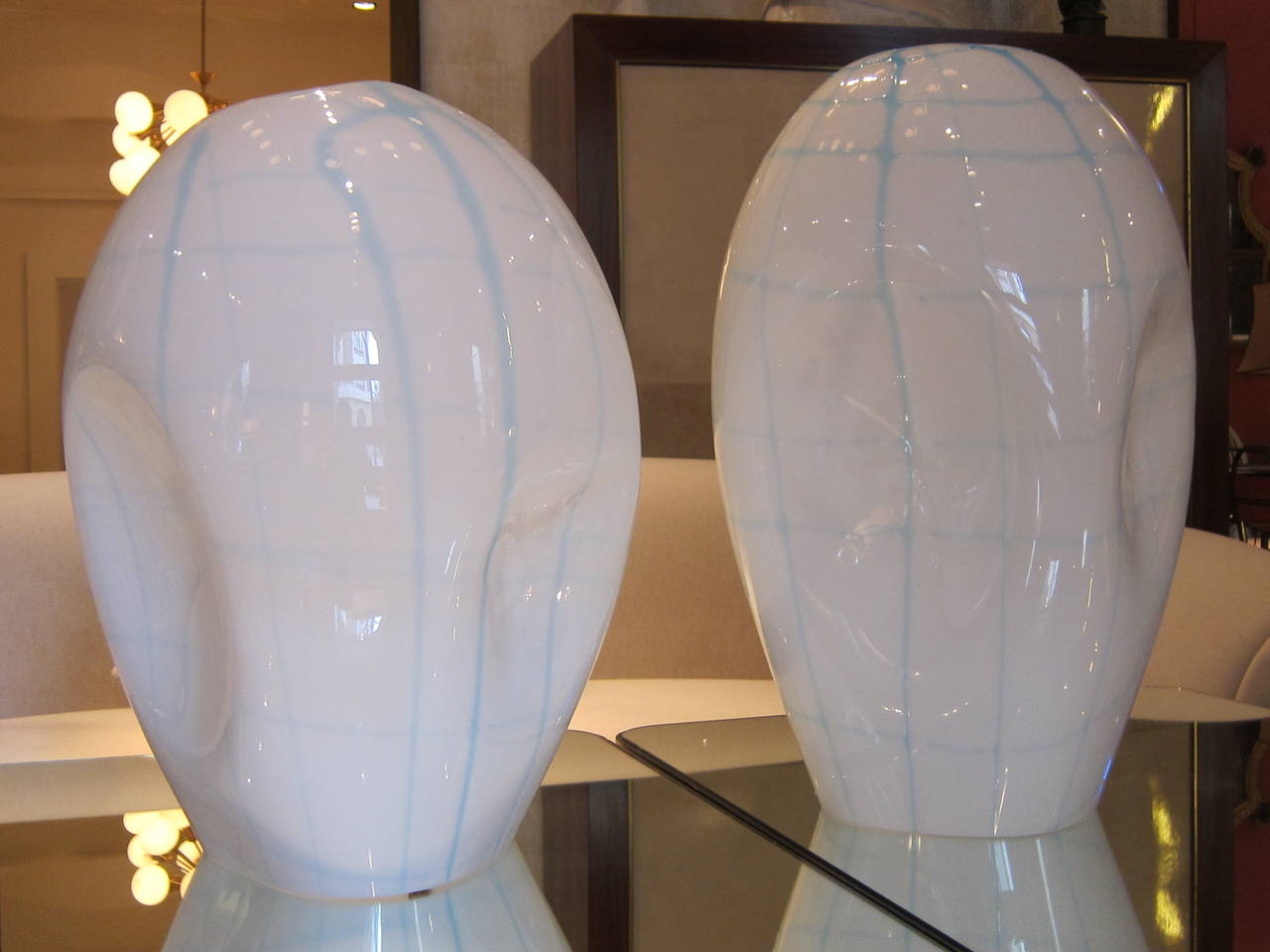 Late 20th Century A pair of big Murano glass table lamps by 