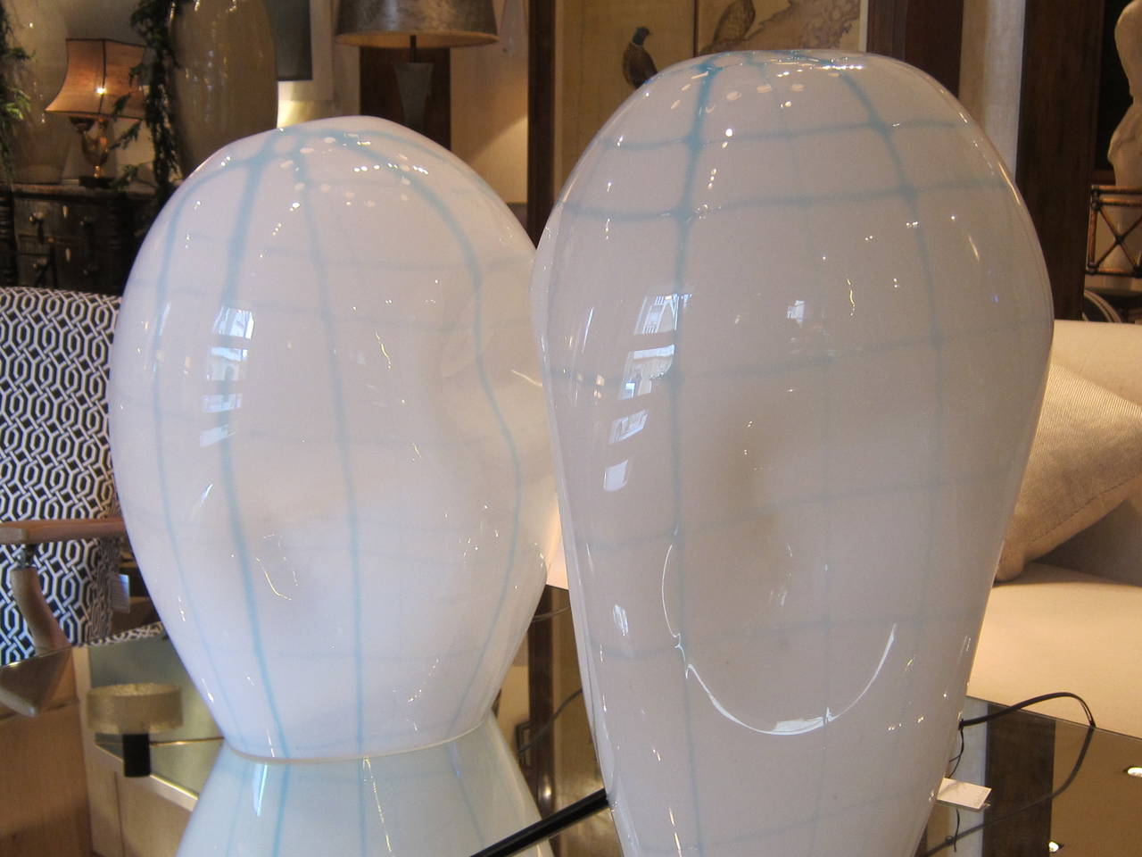 A pair of big Murano glass table lamps by 