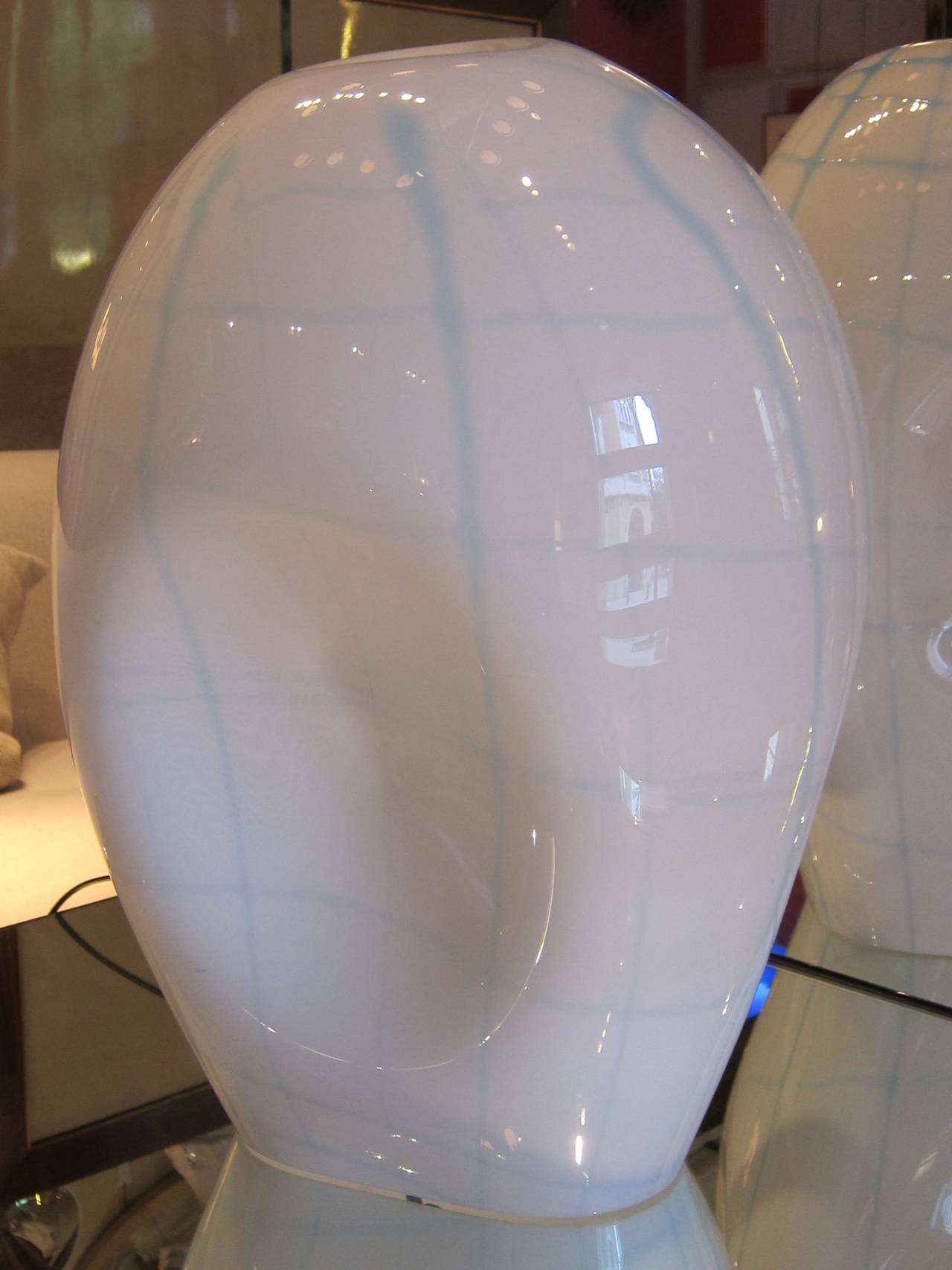 A pair of big Murano glass table lamps by 