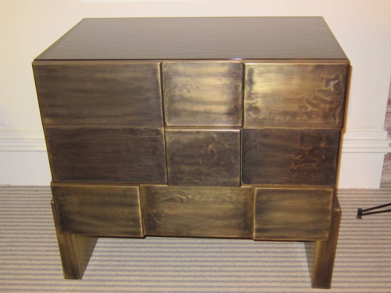 A pair of brass and lacquer chest of drawers. Spain 80' For Sale 6