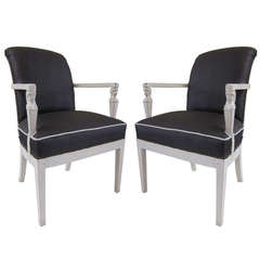 Neoclasical Pair of Chairs in the Manner of Arbus, France, Circa 1940