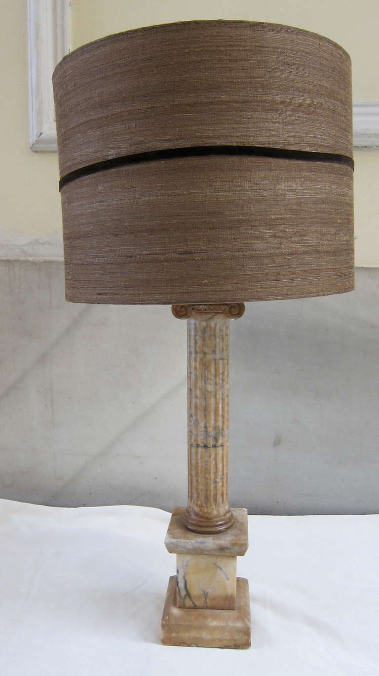 Neoclassical Marble Breche Table Lamp, Italy, 19th Century