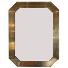 Gilded Brass Wall Mirror, France, 1970