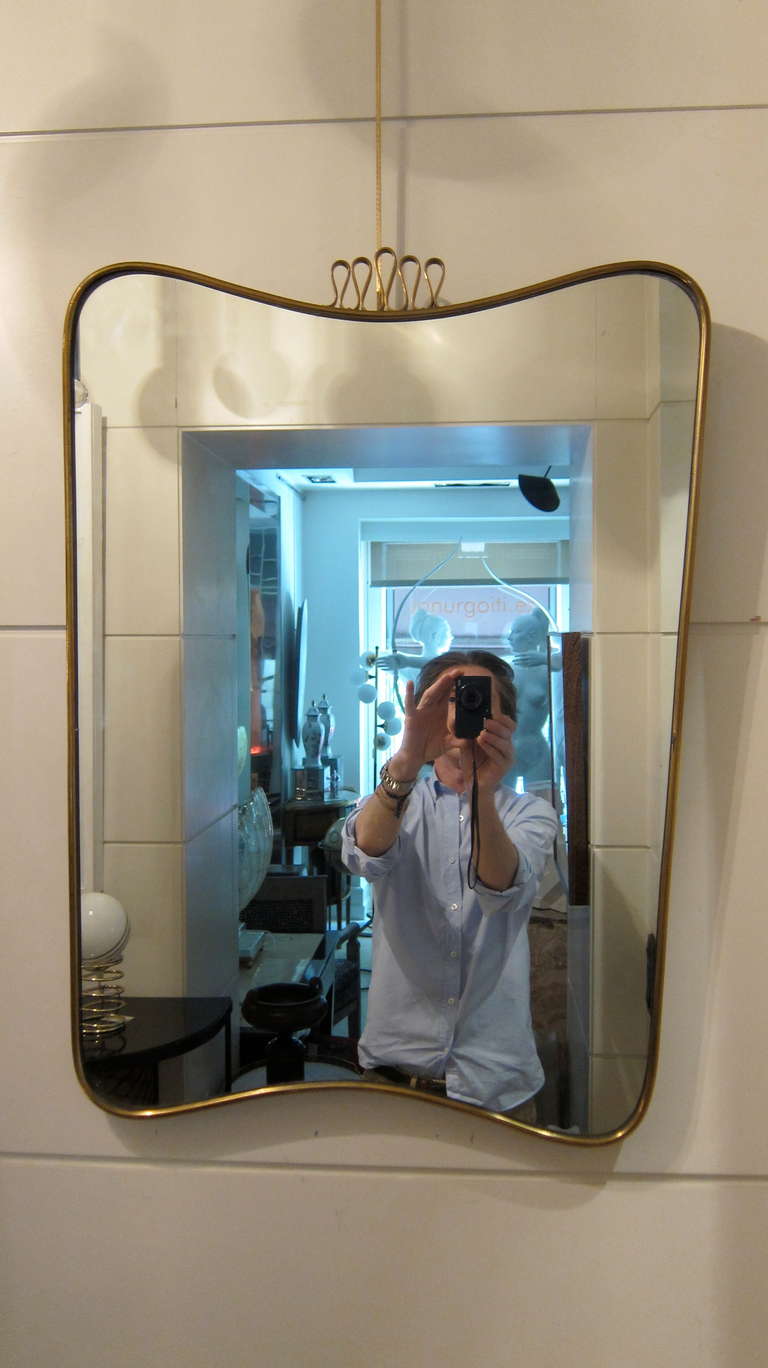 Golden Brass Mirror by Carlo Erba, Italy, 1950