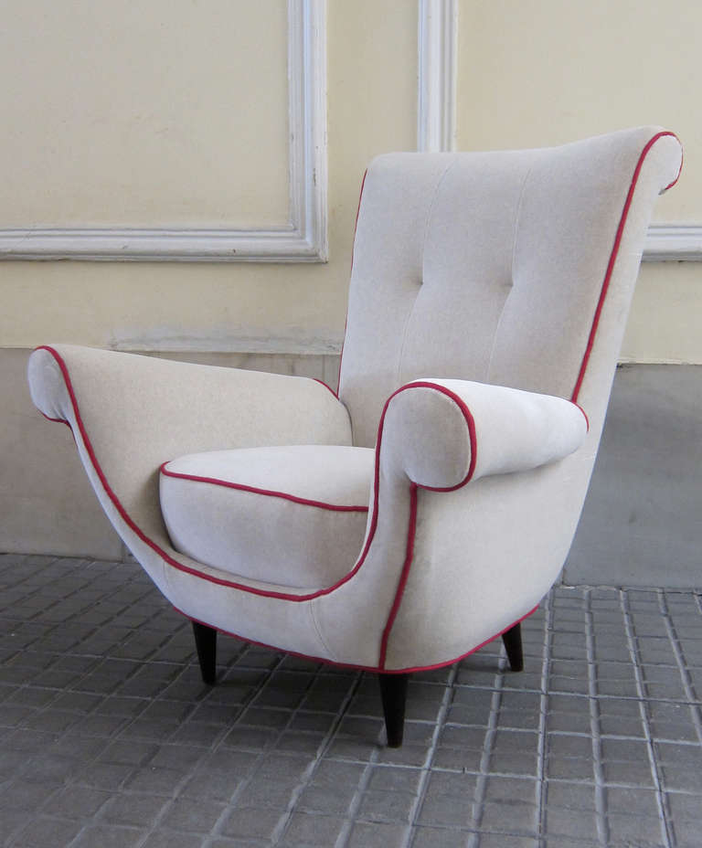 Unusual Pair of Armchairs, Italy, 1950 In Good Condition For Sale In Madrid, ES