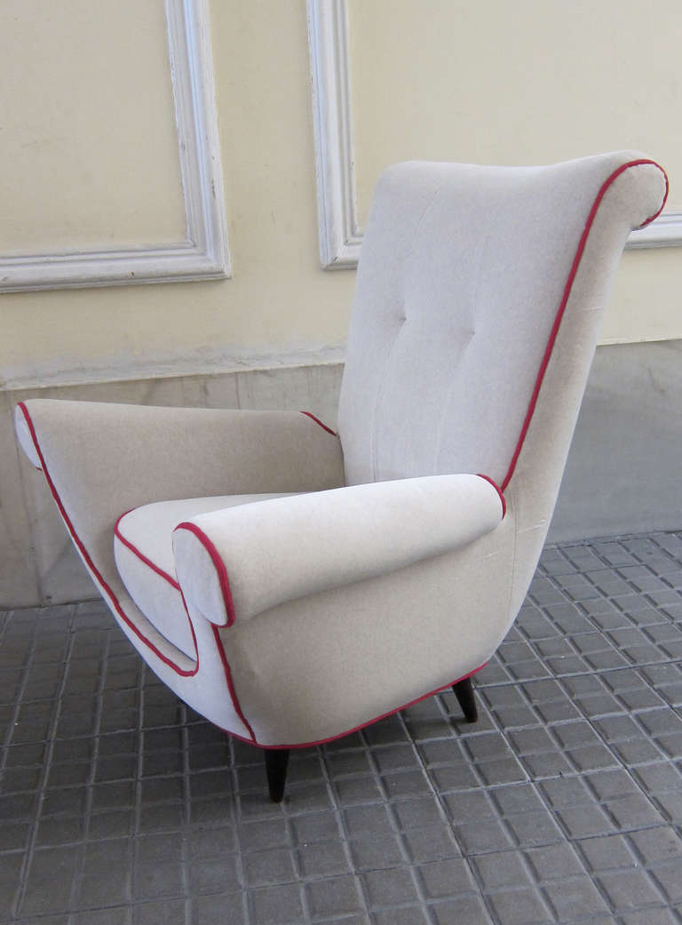 Unusual Pair of Armchairs, Italy, 1950 For Sale 2