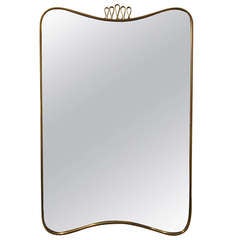 Golden Brass Mirror by Carlo Erba, Italy, 1950
