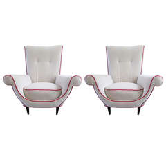 Unusual Pair of Armchairs, Italy, 1950