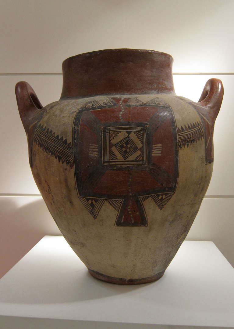 A polychromed terracota big vase, XIXth century