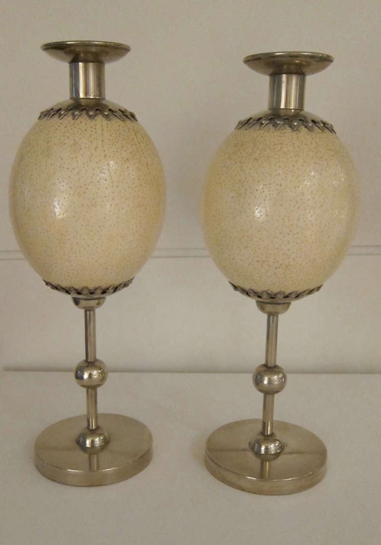 English Pair of Silver Candlesticks by Anthony Redmile