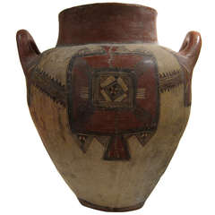 Polychromed Terracota Big Vase, 19th Century