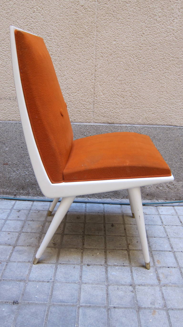 Four Ivory Lacquered Chairs, Nice Patina, Italy, 1960s For Sale 1