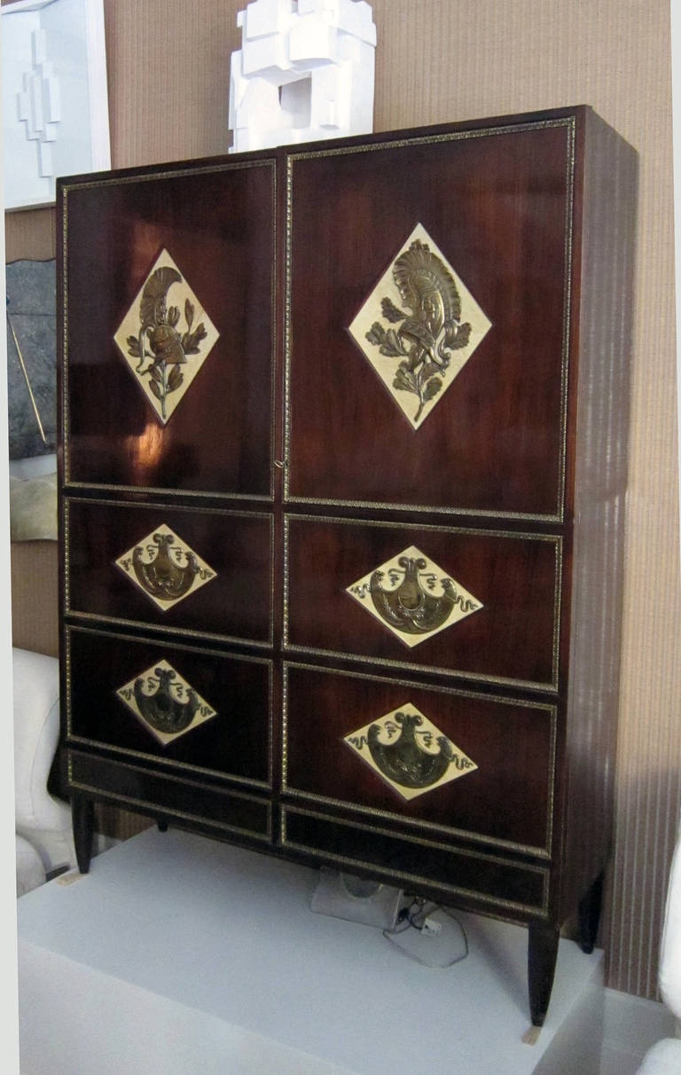 Rosewood and Sycamore Wood Italian Bar Cabinet, Italy 1950