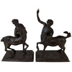 Paire de Centaures Furietti de grande taille en bronze - Italie, 20ème siècle