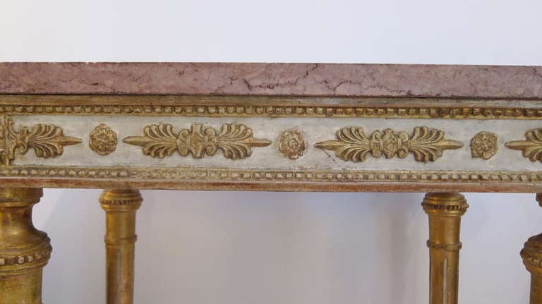 18th Century and Earlier Polychromed Neoclassical Console Sweden 18th Century Gustavian Period For Sale