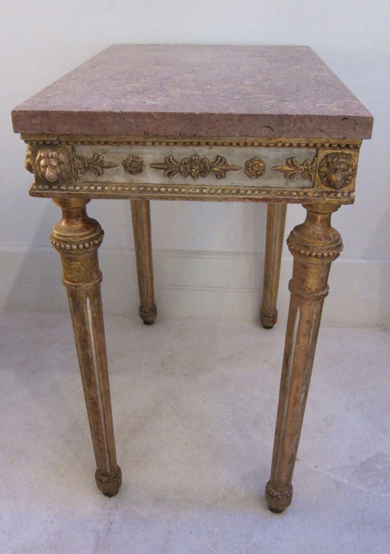 Polychromed Neoclassical Console Sweden 18th Century Gustavian Period For Sale 4