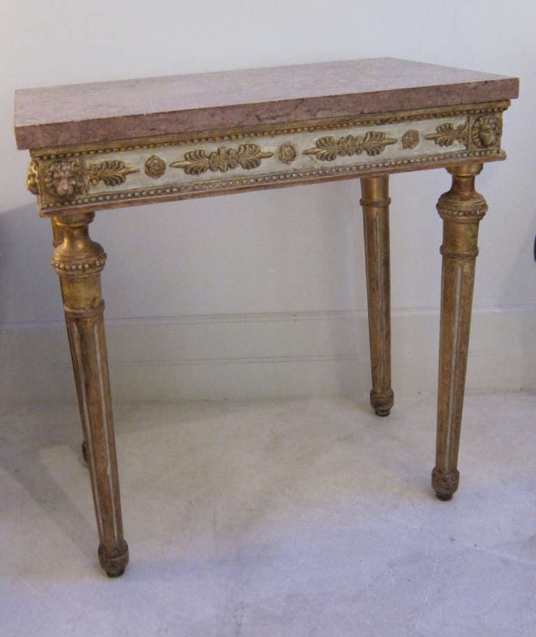 Polychromed Neoclassical Console Sweden 18th Century Gustavian Period For Sale 5