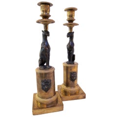 Pair of Russian Neoclassical Period "Ormoulou" Candlesticks