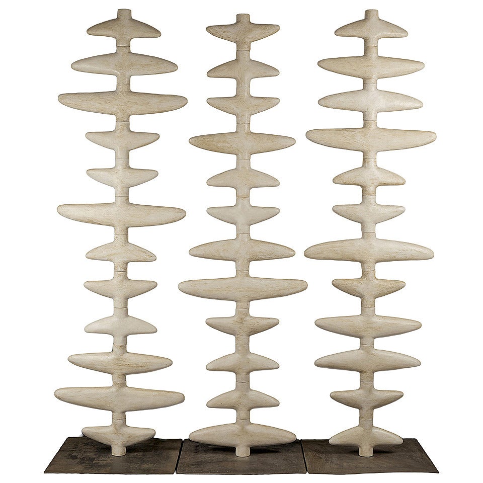 Three Glazed Ceramic Folding Screen Sculptures by Clara Graziolino, Spain 2013 For Sale