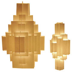 "Well Well Design", Cardboard Suspension Pair of Lamps, England 2012
