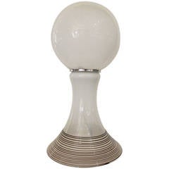 An opaline glass table lamp. Italy 60'