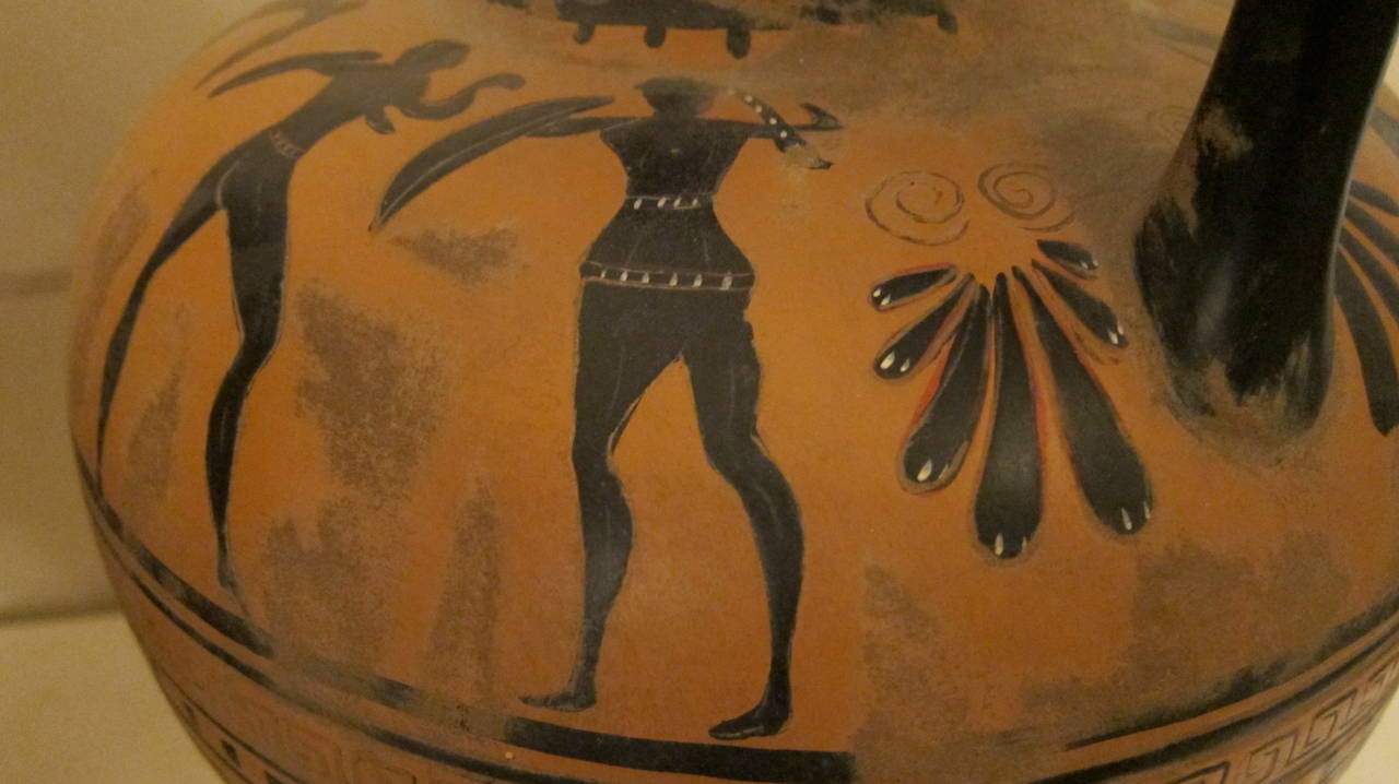 Pair of etruscan terracotta vases. Italy XIXth century 6
