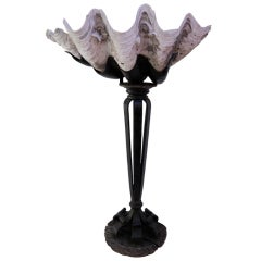 An antique iron mounted tridagta shell in Pollerat style