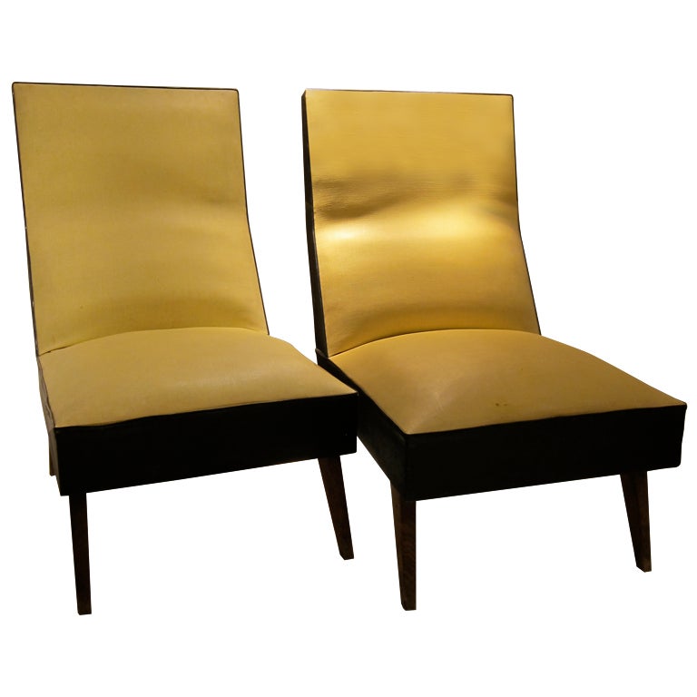 Pair of French Easy Lounge Chairs by Pierre Jeanneret For Sale