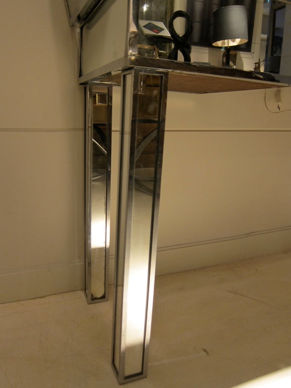 Chromed steel and mirrors French coiffeuse, Style of Jacques Adnet 5