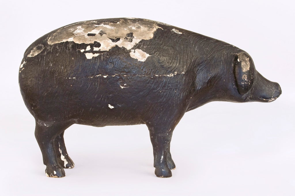 Wooden Painted Pig