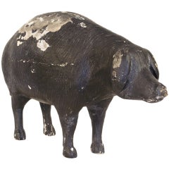 Wooden Painted Pig