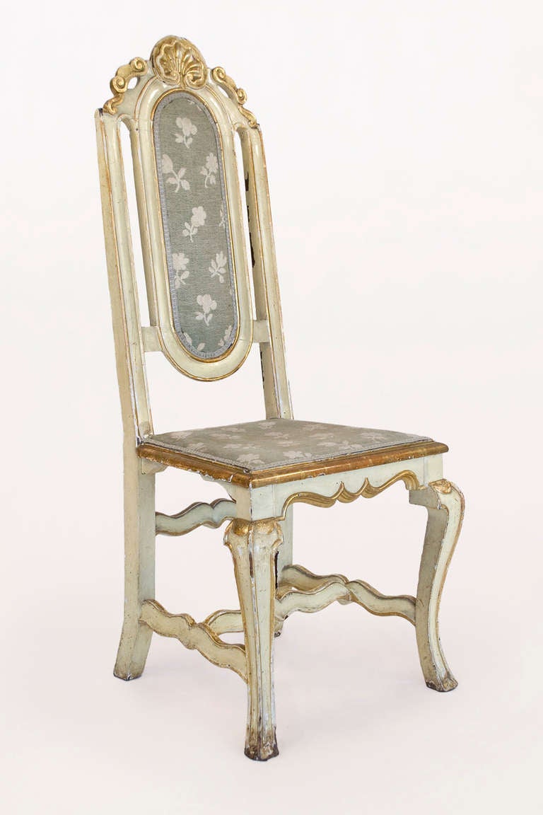 Baroque Six Polychrome Chairs For Sale