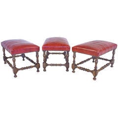 Three Walnut Stools.