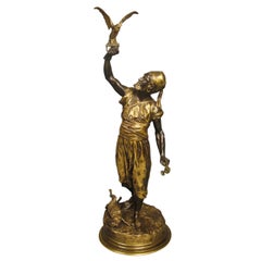 Bronze Sculpture "The Arab Falconer" by Pierre Jules Mene