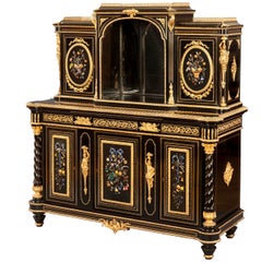 French Ebonized and Hardstone Cabinet in the Italian Renaissance Style